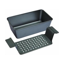 Chicago Metallic 2-Piece Healthy Meatloaf Pan with Draining Insert 0, Gray 