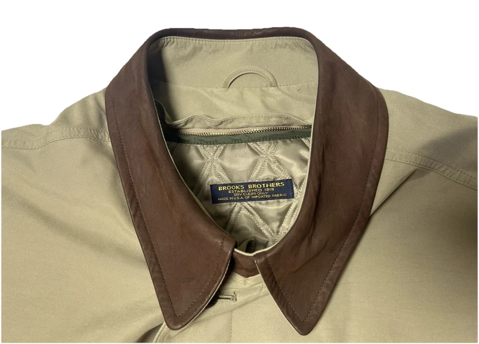 Gabardina clásica delantera con mosca Brooks Brothers con forro extraíble 100 % lana 46L Foto 3 de 4