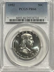 1952-P Philadelphia Franklin Half Dollar, PCGS PR66 US 50c Silver Coin, Toned
