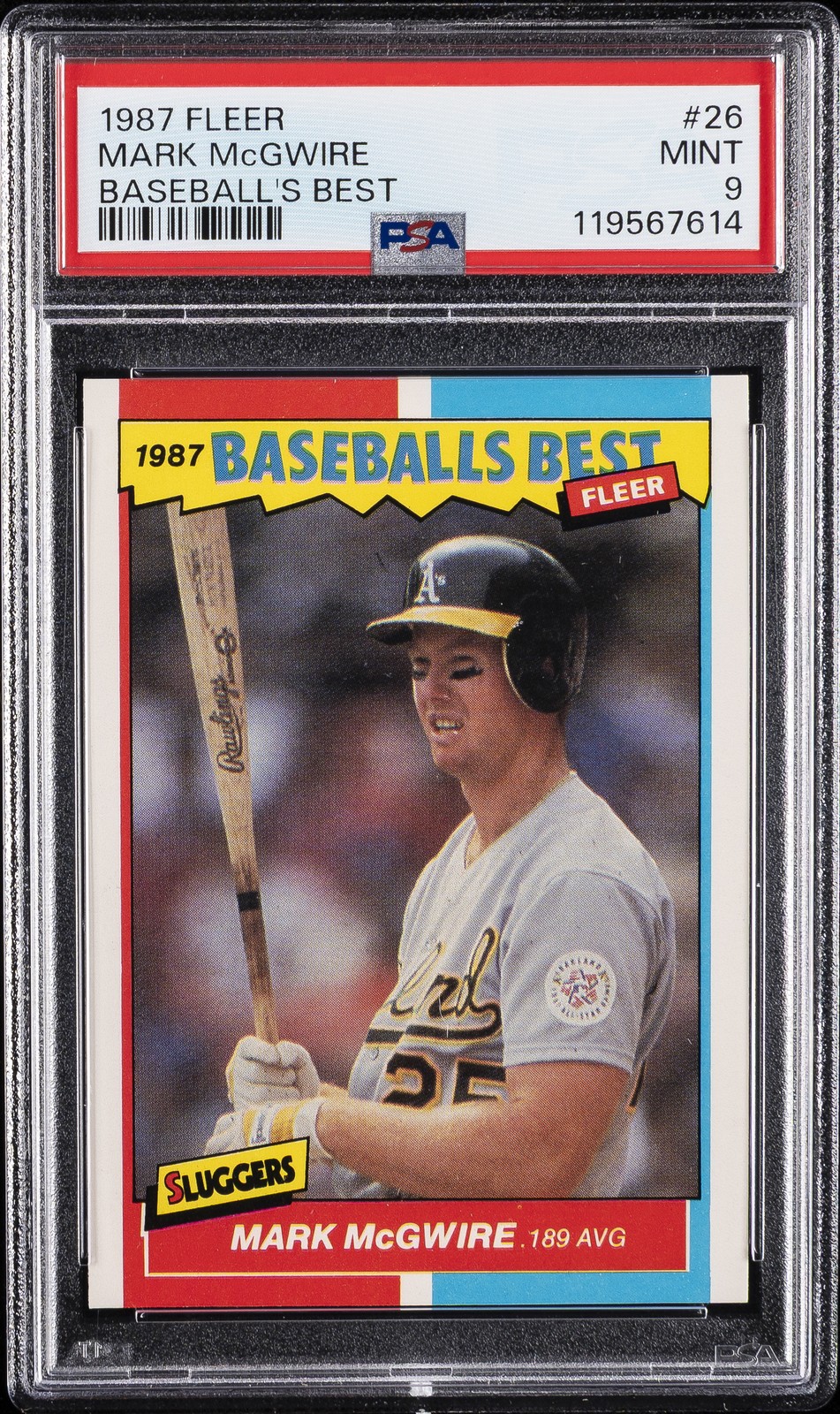 1987 FLEER BB'S BEST #26 MARK MCGWIRE PSA 9