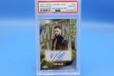 2025 Topps Chrome WWE Main Event Finn Balor Auto Blue Refractor /150 PSA 10