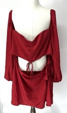 Pretty little thing NWT Red Off Shoulder bodycon Women’s Size Dress 24