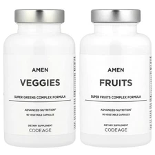 Amen, Fruits & Veggies, 2 Bottles, 90 Vegetable Capsules Each