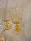 Set Of 3 Vintage Lenox Crystal Antique Yellow/Gold Water Goblets 6-3/4" — photo 4