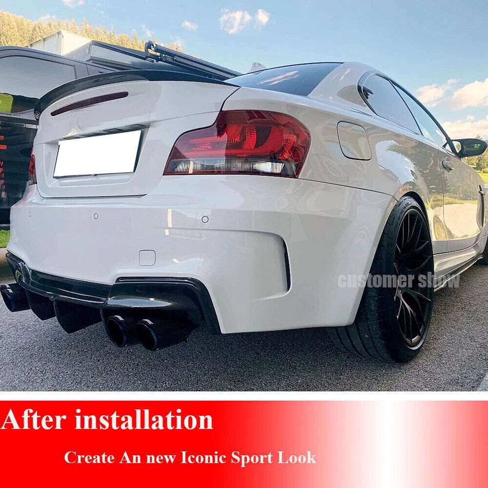 Alerón difusor de parachoques trasero de carbono real para BMW Serie 1 E82 1M cupé 2011-2016 Foto 4 de 4