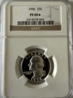 1956 Washington Silver Quarter NGC PR69+ Silver no toning "Frosty" PF70/PR69
