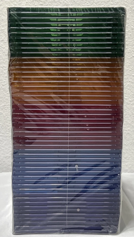 Memorex Slim Jewel Cases Multi Color 50 Pack For CD's CD-Rom Games CD-R New NOS - Image 2 of 4