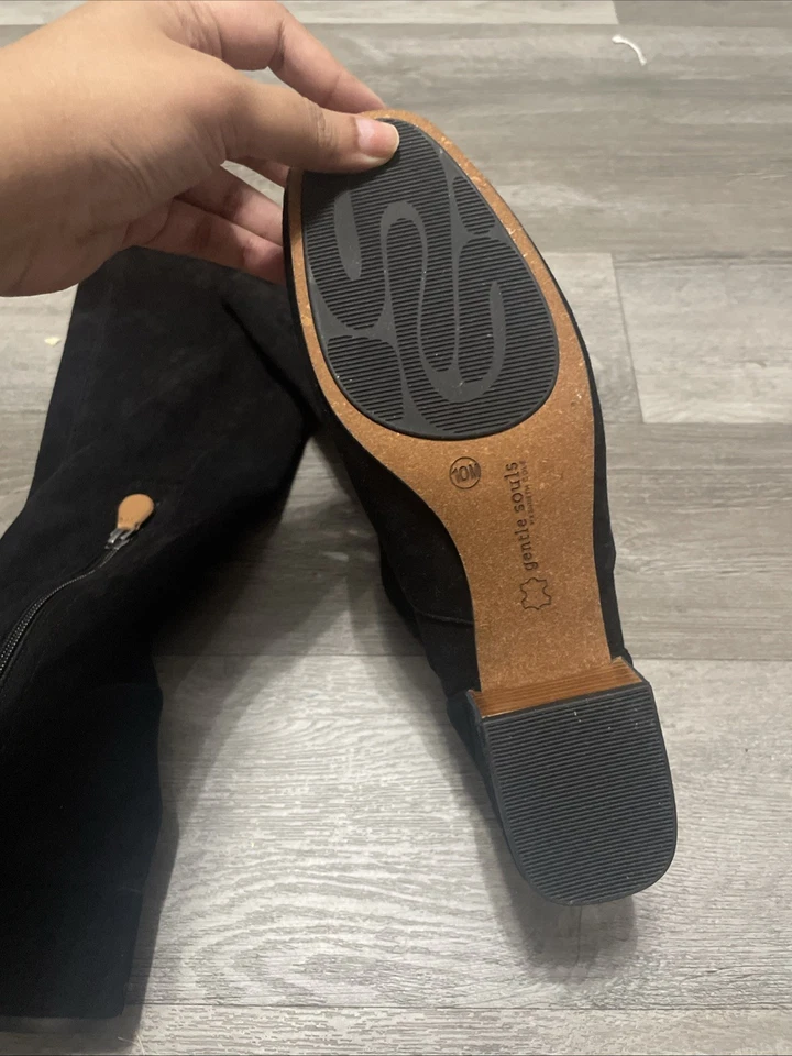 Usado en Excelente Condición Gentle Souls by Kenneth Cole Para Mujer Emma Negro Bota Hasta la Rodilla Talla 10M Foto 4 de 4