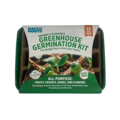 Organic Plantable Greenhouse Germination Kit 12 Cell Tray Peat Free New