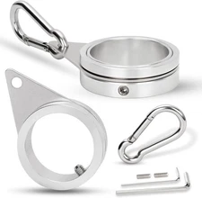 1.5" Flag Pole Rings, 2 Pcs Aluminum Alloy Spinning Flag Pole Ring Clips Swivels