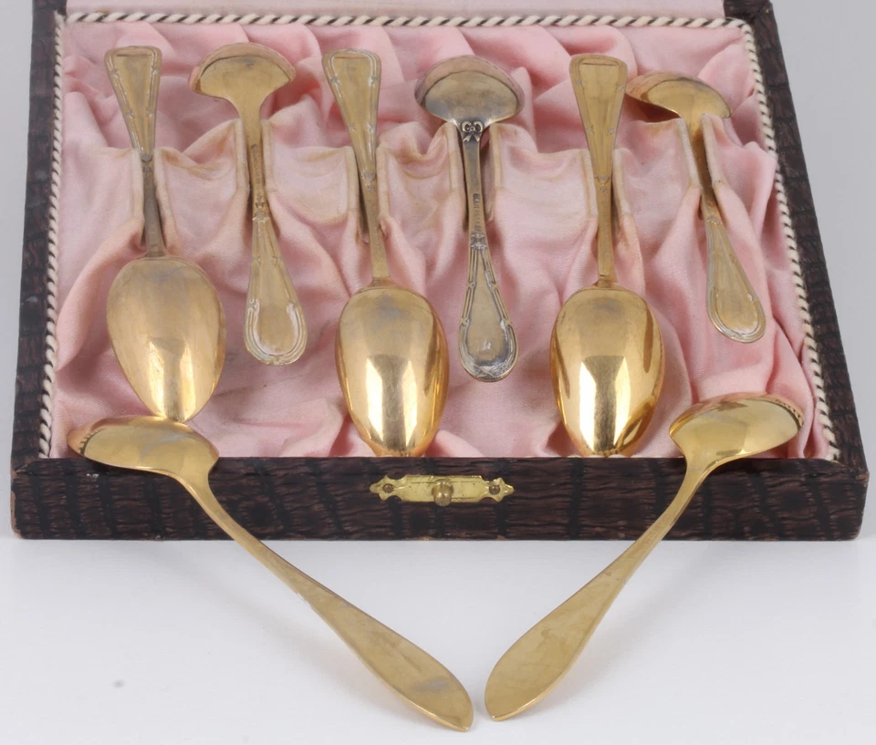 JUEGO DE 8 CUCHARAS DEMITASSE DORADO EN ESTUCHE 8983 Foto 3 de 3