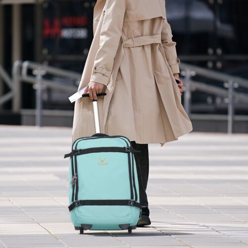 Hynes Eagle 42L Rolling Carry-on Backpack Travel Wheels Luggage Laptop Suitacase - Picture 8 of 8