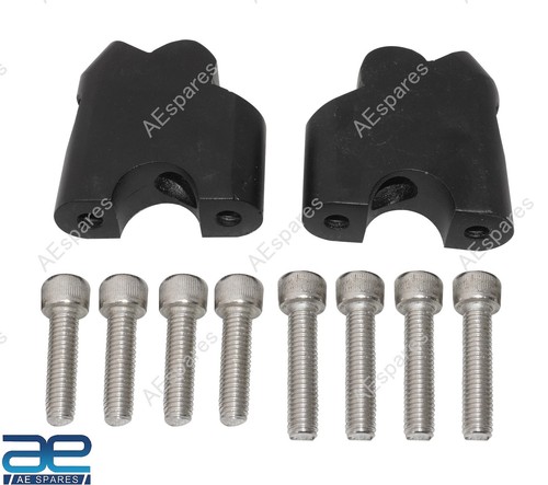 Handle Bar Riser Angled Mount Clamp Set For Royal Enfield Interceptor 650 - Picture 5 of 9