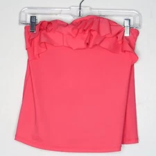 Assets Sarah Blakely Spanx Womens Tankini Small Pink Ruffle Halter Shapewear