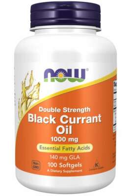 NOW Foods Double Strength Black Currant Oil 1000mg 140mg Softgels GLA 12/26EXP
