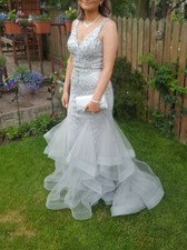 Forever Angel Grey Prom Dress AF19411 - Size 10