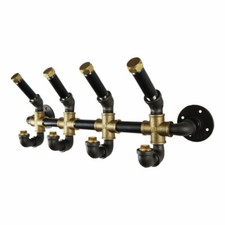 Coat Hook Hangers Rail Industrial Metal Raw Steel & Brass Wall Mounted Style