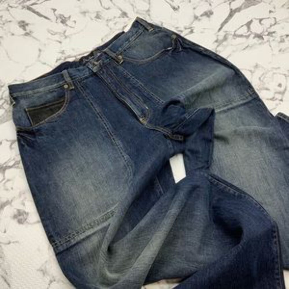 ◇DNSR◇ Back pocket dirty denim pants blue ORIGIN® WORK JEANS - STRAIGHT