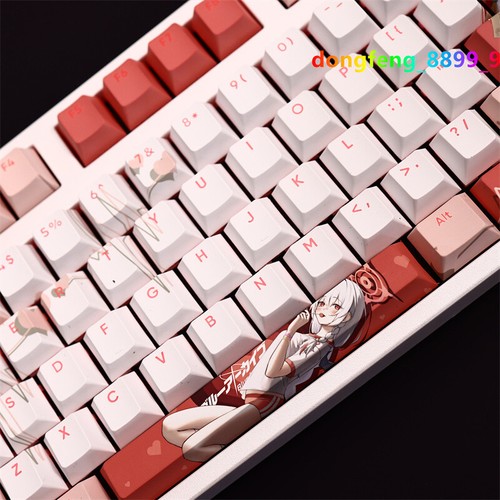 Blue Archive Kurodate Haruna Keycap Button PBT Sublimation Cherry MX 108 Keys - Picture 5 of 7