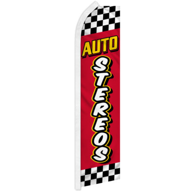 Auto Stereos Advertising Swooper Feather Flutter Flag Car Sound System RED