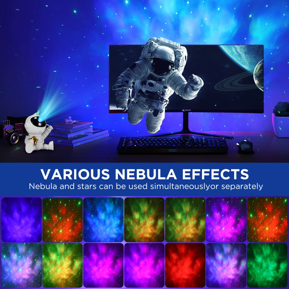 LED Sternenhimmel Lampe Projektor Astronaut Galaxy 360°Kinder LED Nachtlicht USB - Bild 4 von 4