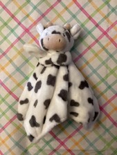 Carter s Plush COW Baby Calf Security Blanket Lovey Gray White 14x14