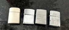 4 Vintage Lighters Warco-Zippo-Penquin-Ronson 2 Monogrammed-Untested