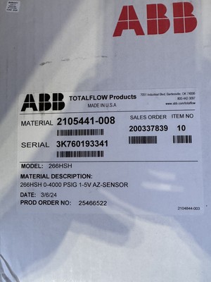 New Unopened ABB 266HSH High Overload Pressure Transmitter 0-4000 PSI 1-5v