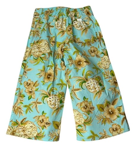 Vintage Psketti Girls Floral Pineapple Print Pants Size 5 Elastic Waist Wide Leg - Picture 2 of 7