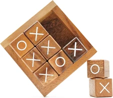 "BSIRI Wooden Tic Tac Toe Game for Kids & Adults, Vintage Farmhouse"