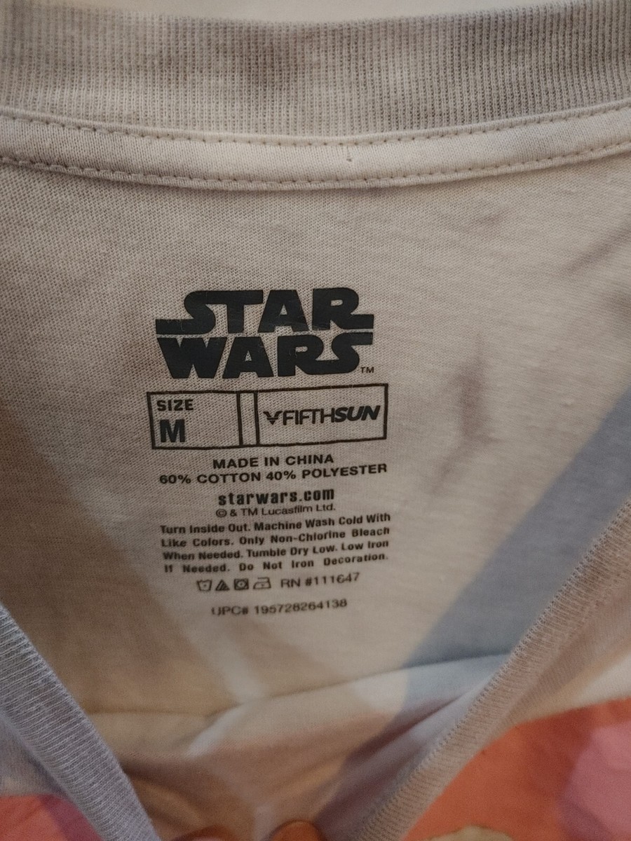 アレイ Star Wars Shirt Mens Med Long Sleeve Mandalorian Gray Tie Dye baby