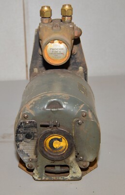 Vintage brass Procon rotary  vane pump 1/4 hp Century motor fluid moving tool