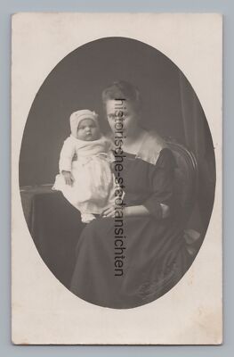 Portrait Mother & Child Studio Georg Michel Nuremberg Ellenbach Photo 1910s