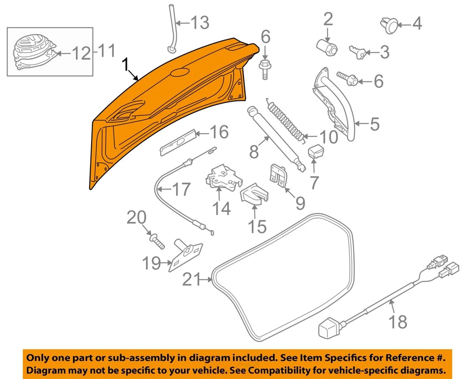 Used Deck Lid fits: 2014 Volkswagen Cc  Grade A - Imagem 3 de 4