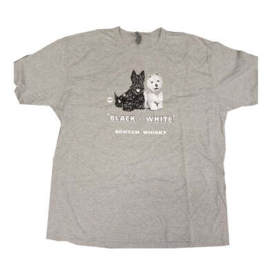 Black and White Scotch Whiskey Dogs Tee- Grey