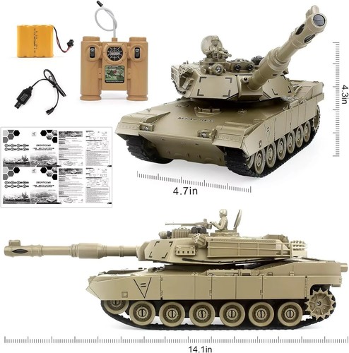 Remote Control 2pc Tank Set German Tiger | M1A2 Battle Military 1:28 RC Soldiers - Picture 8 of 14