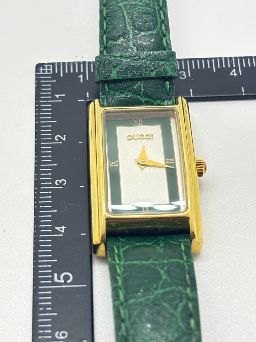 Exc+5 ] Gucci 2600L Green Gold Women's Quartz Watch Used Working F