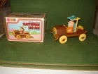 THE FLINTSTONES FRICTION DRIVE LOG CAR BY MARX TOYS 1977 w/BOX MINTY - RARE