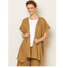 Masai Linen 'throw On' Summer Asymmetrical Hem Open Jacket With Pockets Xs €129