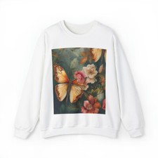 Floral Butterfly Crewneck Sweatshirt