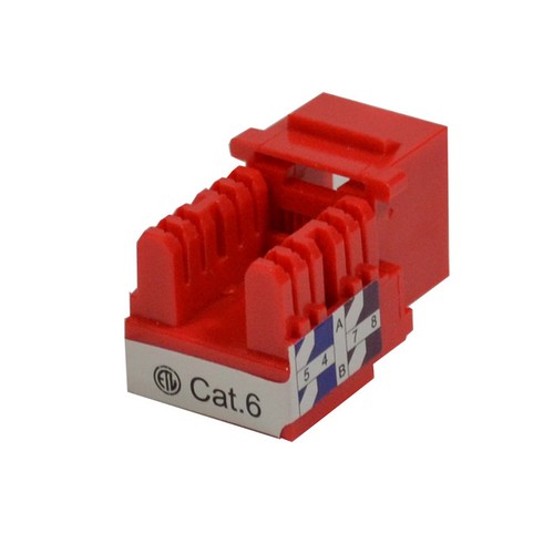 50 pack lot Keystone Jack Cat6 Red Network Ethernet 110 Punchdown 8P8C - Picture 3 of 3