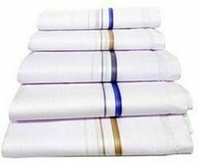 12PC PURE SOFT COTTEN HANDKERCHIEF WITH COLOURFULL LINE FOR MEN FREE SHIPPING 