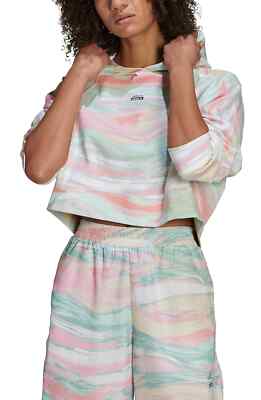 Adidas 275781 Women's Originals Jersey Crop Hoodie, Size Medium - Green