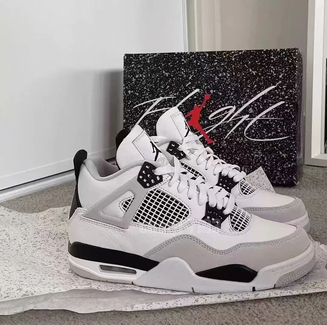 Nike Air Jordan 4 Retro Military Black White Men's Size US 8