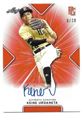 2021 Leaf Perfect Game KEINE URDANETA Autograph 8/30 Orange - ROYALS