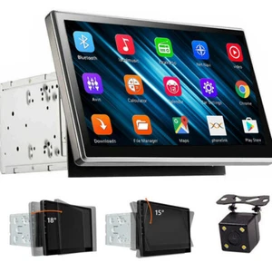 10.1'' Android 15 Radio stéréo de voiture GPS Wi-Fi &Camera 2DIN écran tactile rotatif
