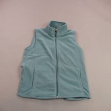 Woolrich Vest Womens Medium Green Fleece Sleeveless Zip Pockets Outdoors