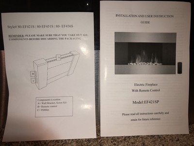 Northwest Fireplace Model: 80-EF421SP Electric Fireplace With Remote  Control | eBay