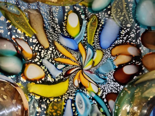 Murano Avem Fratelli Toso Triangular-shaped 1960s bowl lot's of added colors - Picture 8 of 19
