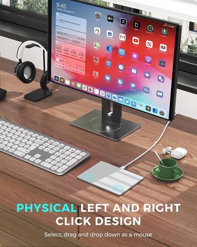 Seenda Upgraded Touchpad for Windows 10/11, External Wired Thin Aluminium USB Tr - Photo 8/8